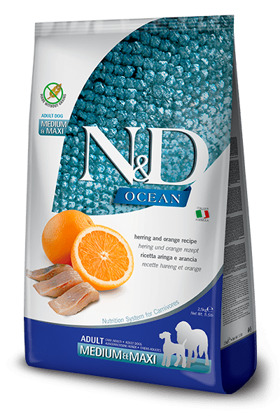 N&D Farmina pienso perros Adulto Arenque y Naranja