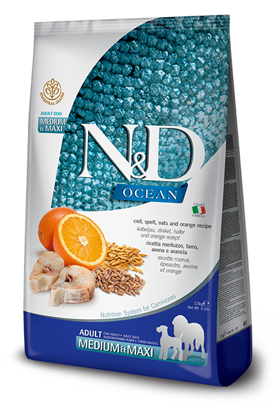 N&D Farmina pienso perros Adulto Bacalao, Espelta, Avena y Naranja