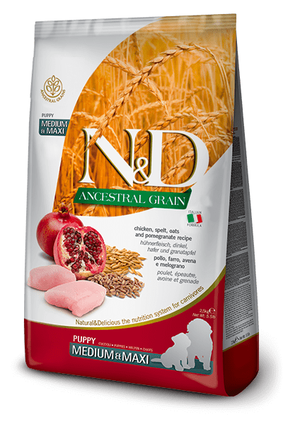 N&D Farmina pienso perros Puppy Ancestral Grain Pollo y Granada
