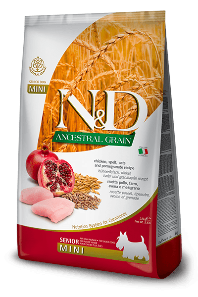 N&D Farmina pienso perros Adultos Senior Ancestral Grain Pollo y Granada