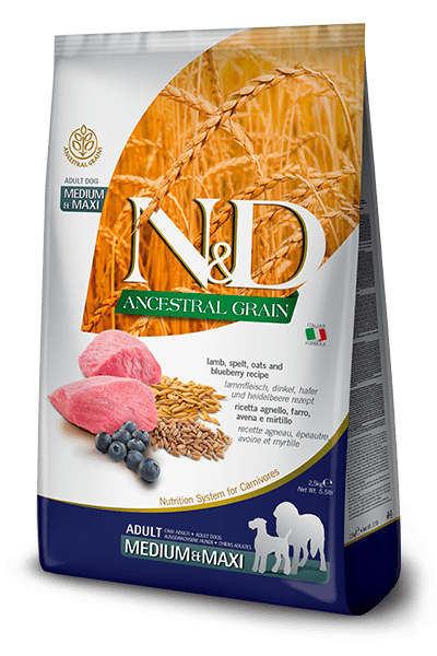N&D Farmina pienso perros Adulto Ancestral Grain Corderos y Arándanos
