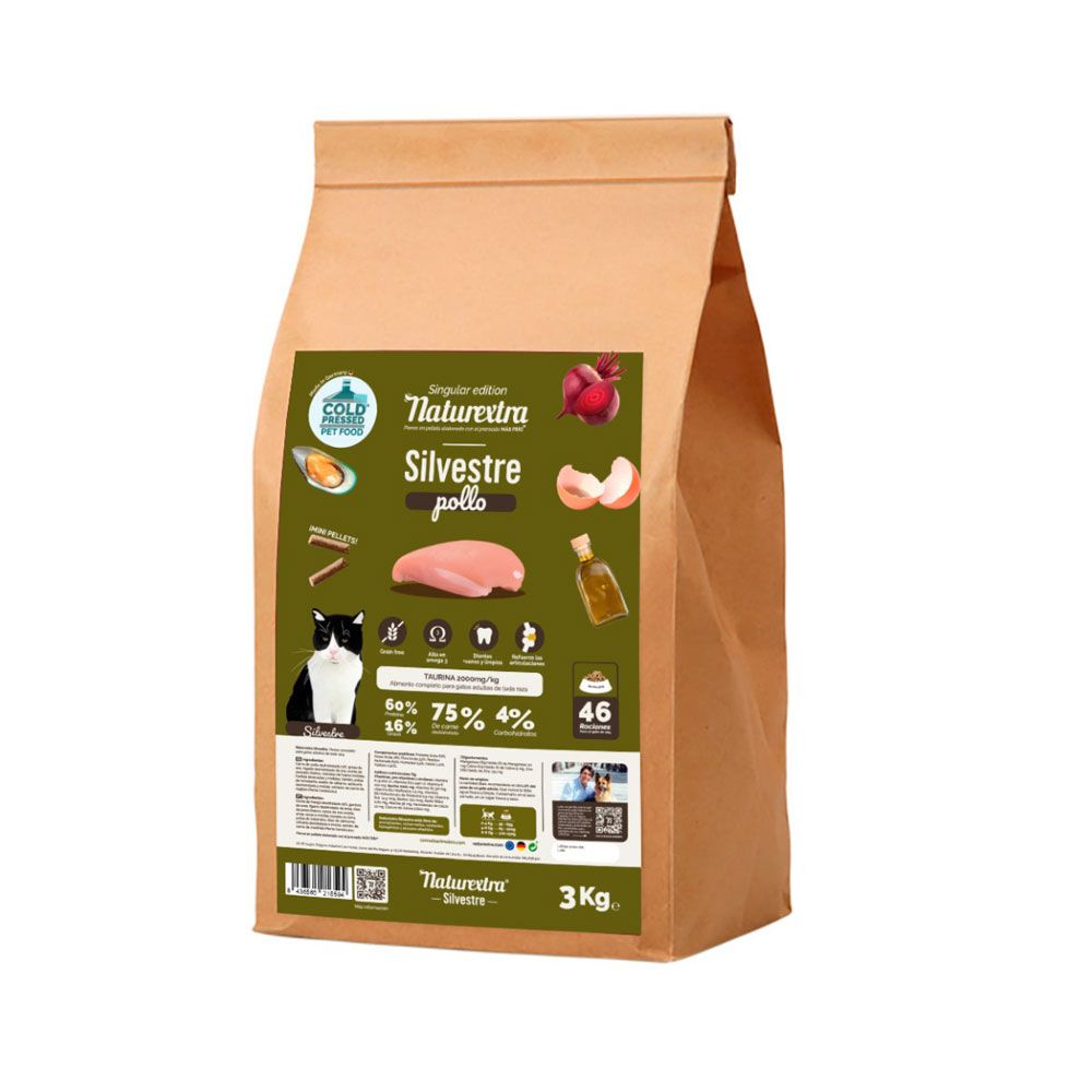 NaturExtra pienso gatos Silvestre (Pollo)