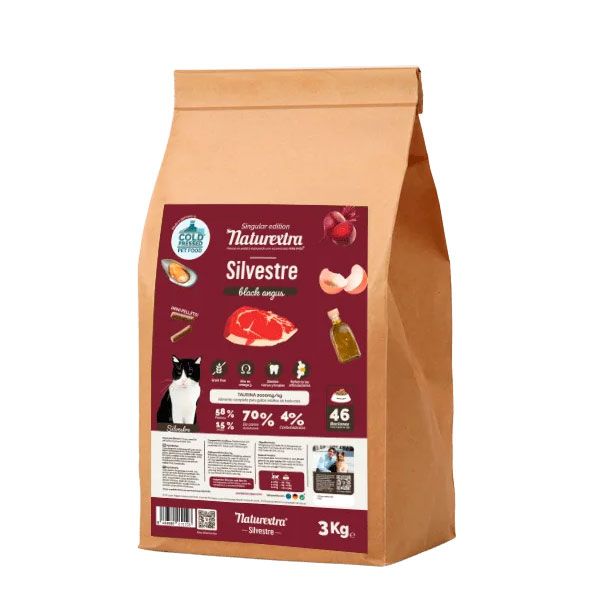NaturExtra pienso gatos Silvestre (Black Angus)